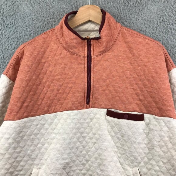 MARINE LAYER Quilted Colorblock Half-Zip Pullover Sweatshirt L - Picture 3 of 9